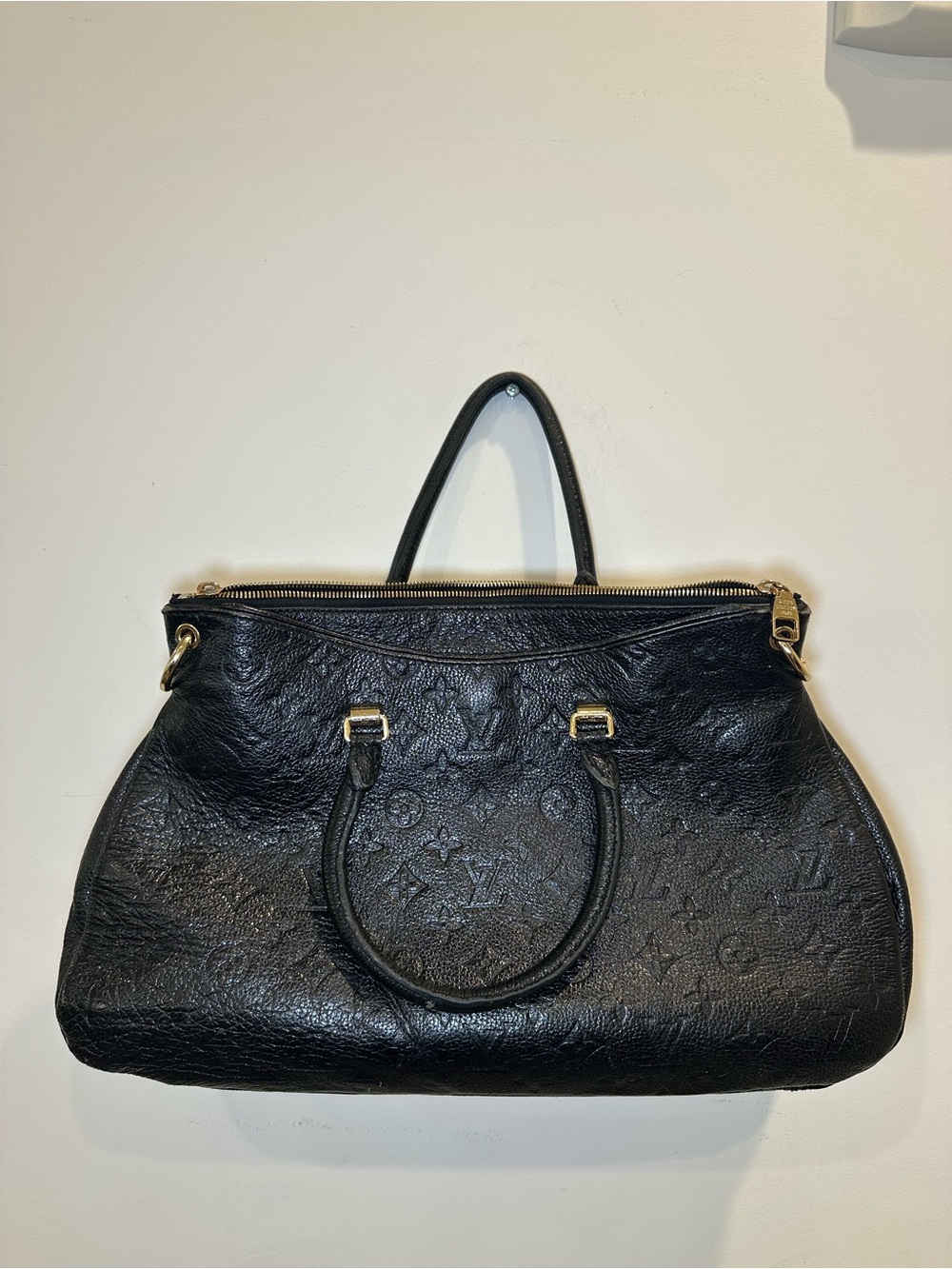 Louis Vuitton Black Monogram Empreinte Leather Handbag